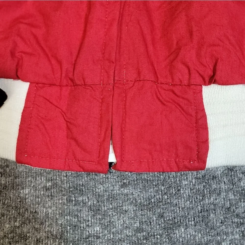 Lakeland Reversible Toile Jacket Size 46 Red / White Print Bomber NOS Vintage